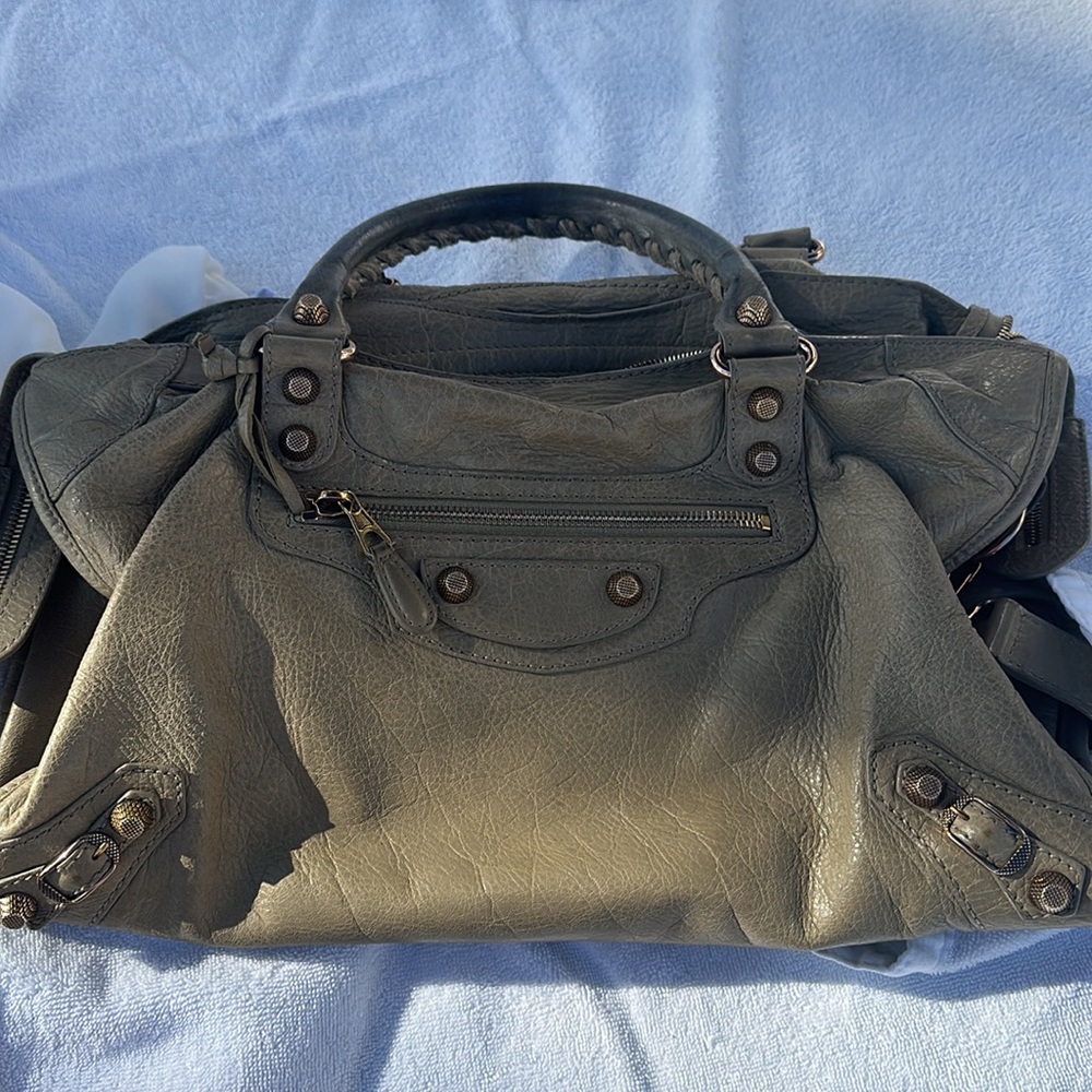 Authentic Balenciaga City Bag Beige Studded - Picture 6 of 15
